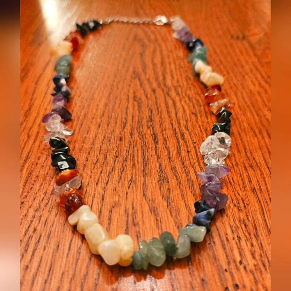 Chakra Natural Balance Beaded Gemstone Necklace for Women and Men